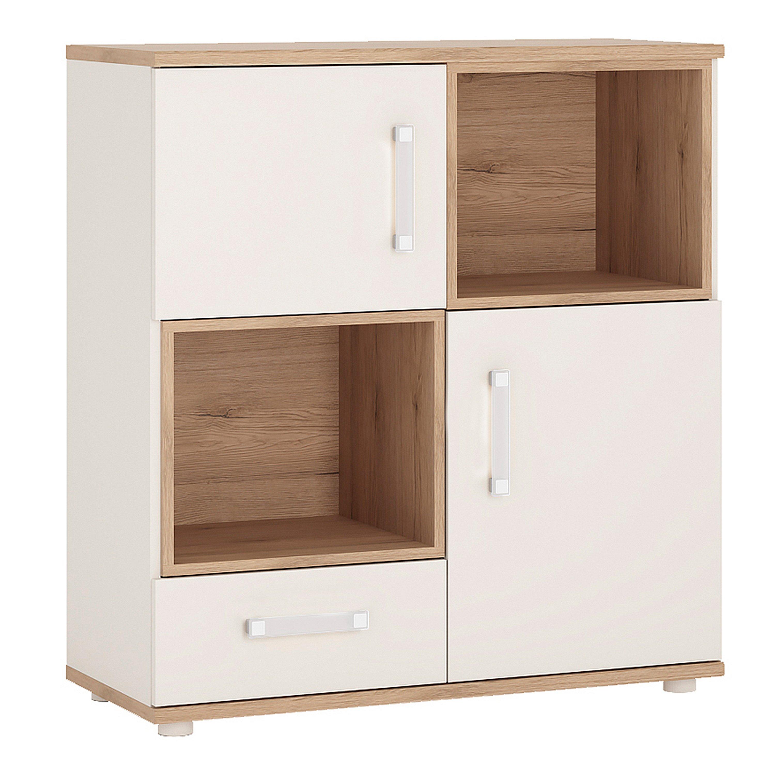4KIDS 2 Door 1 Drawer Cupboard with 2 Open Shelves